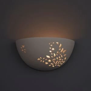 Image of Rosalie Floral Cut Out White Wall Uplighter