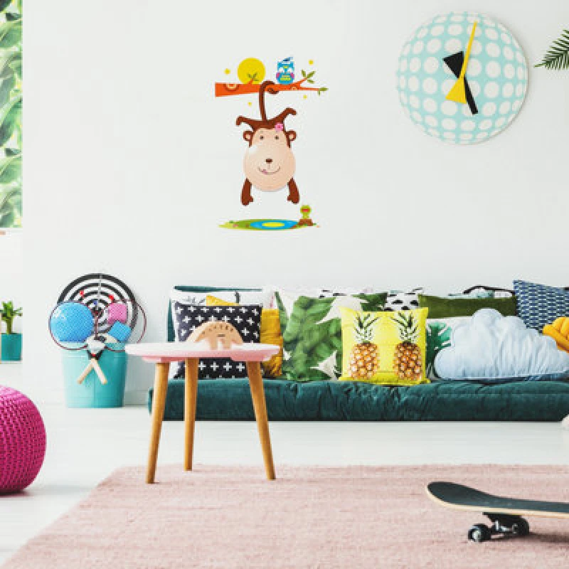 Image of Milagro Monkey LED Childrens Lamp Charming Fun Night Light Ultra Low Consumption 0.6W Colourful Wall Decals Create A 3D Effect