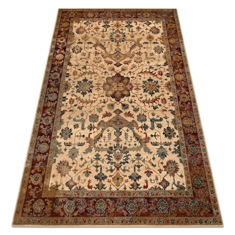 Image of RugsX Wool Carpet Polonia Verano Ornament, Frame Light Ruby 235X350 Cm