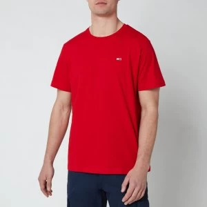 Image of Tommy Jeans Mens Classic Logo T-Shirt - Deep Crimson - M