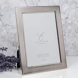 Image of 5" x 7" - Elegance Silver Plated Herringbone Frame