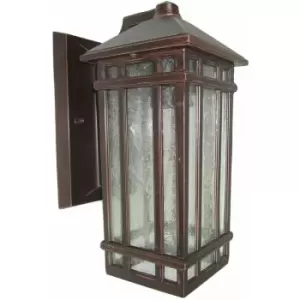 Image of Loops - Outdoor IP44 Wall Light Sconce Old Bronze LED E27 60W Bulb Outside External