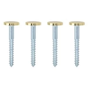 Image of BQ Brass Effect Metal Mirror Screw Dia8mm L38mm Pack of 4