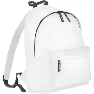 Image of Bagbase Junior Fashion Backpack / Rucksack (14 Litres) (Pack of 2) (One Size) (White/Graphite) - White/Graphite