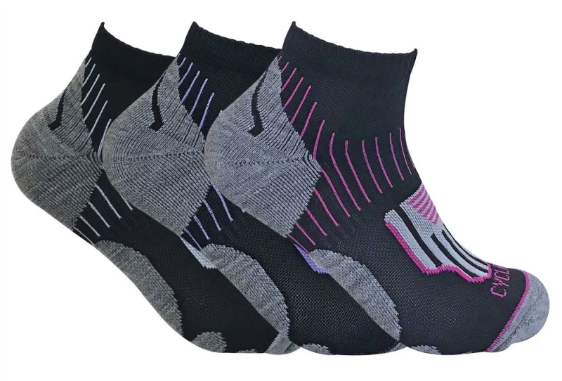 Image of Sock Snob 3 Pairs Ladies High Performance Cycling Socks - 4-7 UK / Black