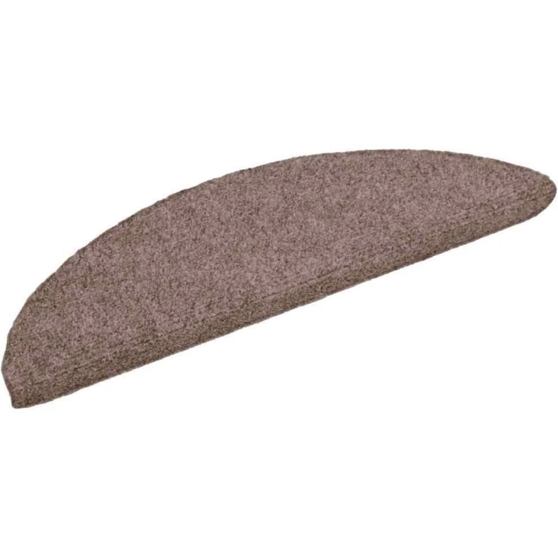 Image of vidaXL 15x Self-adhesive Stair Mats Needle Punch 56x17x3cm Brown Tread Rugs