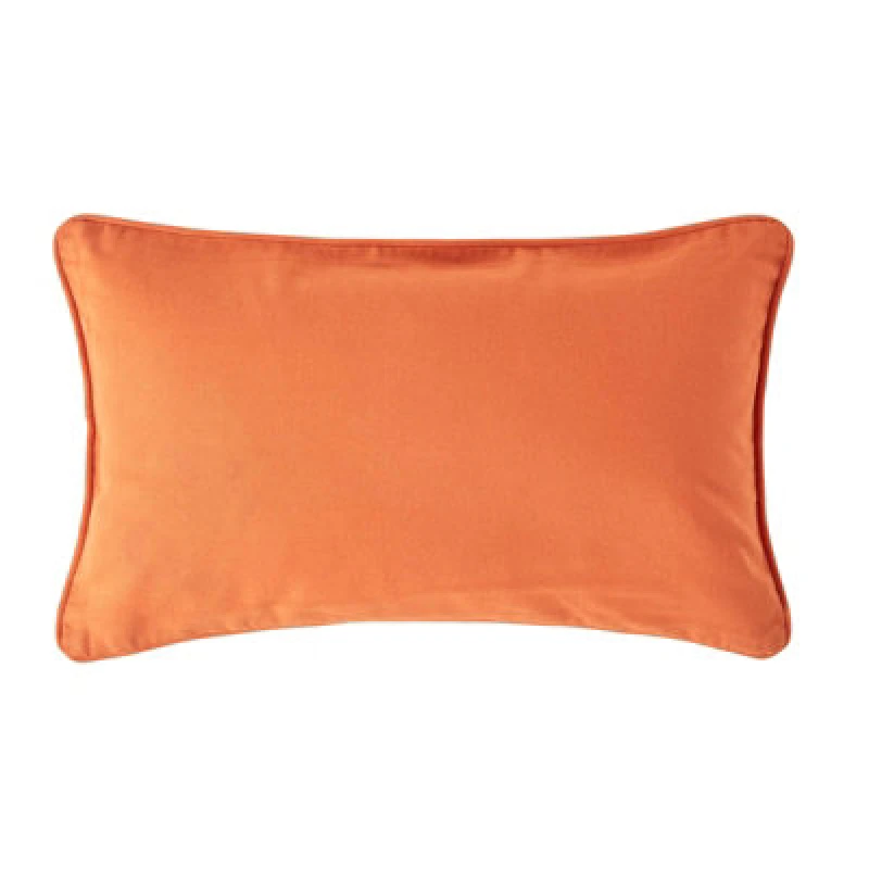 Image of Homescapes Cotton Plain Burnt Orange Rectangular Cushion Cover, 30 X 50 Cm
