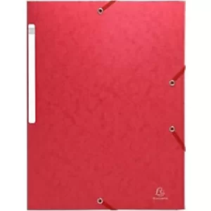 Image of Exacompta 3 Flap Folder 55855E A4 Red Glossy Card 24 x 0.2 x 32cm Pack of 50