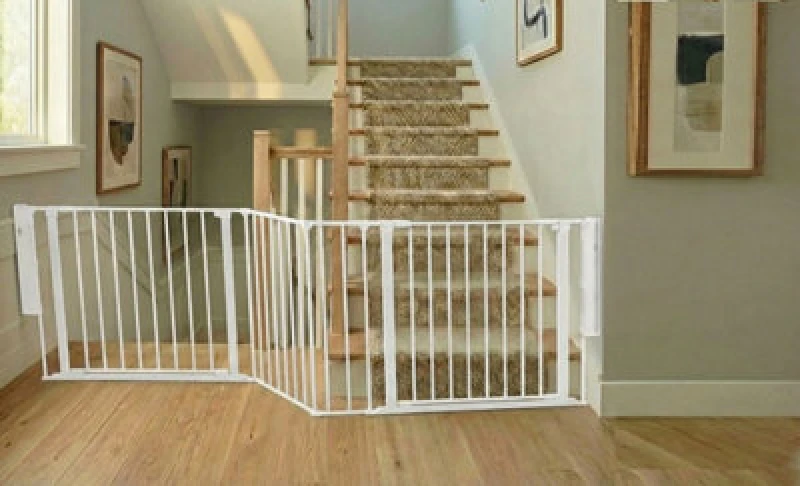 Image of Safetots Two Door Multi Panel Solution For Up And Down Staircases, White, 272Cm Of Length, Includes 2 Door Opening Panels