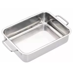 Image of Masterclass Stainless Steel Heavy Duty Roasting Pan 27x20cm - 32x23cm