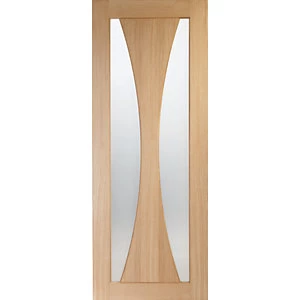 Image of XL Joinery Verona Fully Glazed Oak Patterned Internal Door - 1981 x 762mm