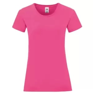 Image of Fruit of the Loom Womens/Ladies Iconic 150 T-Shirt (S) (Fuchsia)