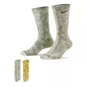 Image of Nike Everyday Plus Cushioned Tie-Dye Crew Socks (2 Pairs) - Multi