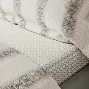 Image of Bedeck of Belfast Hemma Double Fitted Sheet, Linen/Chartreuse