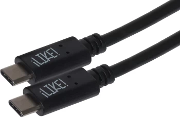 Image of Maplin USB-C to USB-C 3.1 Gen 1 5Gbps Super Speed Cable - Black, 1m