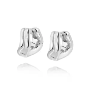 Image of Daisy London 925 Sterling Silver Treasures Sandwave Huggie Earrings Sterling Silver