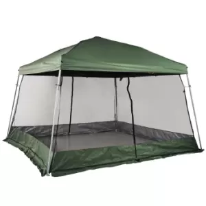 Image of Outsunny 3.6 x 3.6 Pop Up Gazebo with Mesh Walls - Green