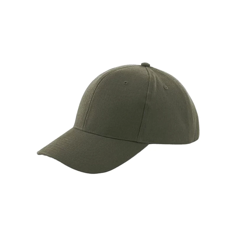 Image of Beechfield Beechfield Men Pro-Style Heavy Brushed Cotton Baseball Cap in Olive Olive One Size Male 5063377024166
