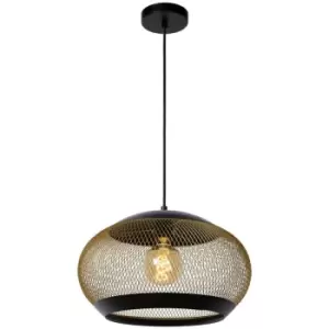 Image of Lucide LUCAS - Pendant Light - Ø40cm - 1xE27 - Matt Gold, Brass