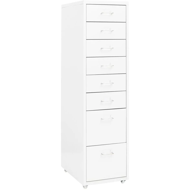 Image of VIDAXL Mobile File Cabinet White 28x41x109cm Metal Vidaxl 8720286588321