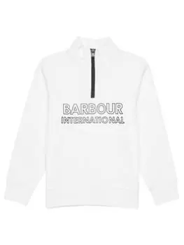 Image of Barbour International Boys Halt Half Zip Sweat Top - White, Size 8-9 Years