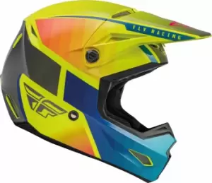 Image of Fly Racing Kinetic Drift Motocross Helmet, blue-yellow, Size L, blue-yellow, Size L