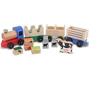 Image of Melissa and Doug Wooden Farm Train