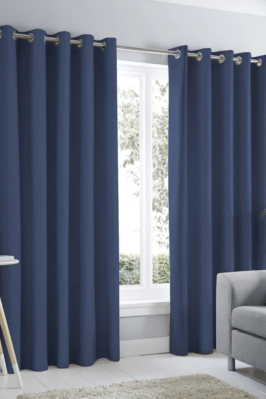 Image of Dreams & Drapes Dreams & Drapes Sorbonne Eyelet Curtains Navy 228 x 183cm FS66439