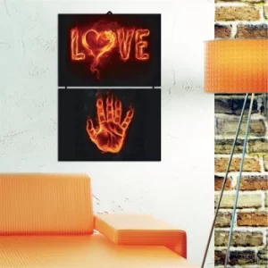 Image of F7 Multicolor Decorative MDF Painting (2 Pieces)