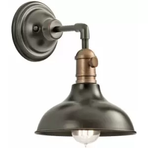 Image of Loops - Wall Light Retro Industrial Wide Bell Shade Olde Bronze LED E27 60W