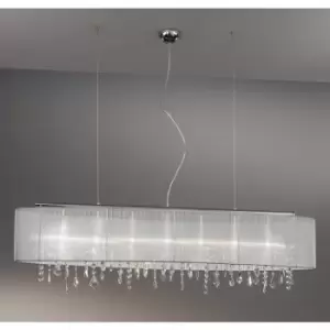 Image of Kolarz Lighting - Kolarz PARALUME - Designer Crystal Fabric Straight Pendant Light Polished Chrome, 7x G9