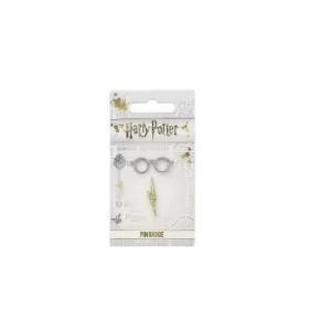 Image of Harry Potter Badge Lightning Bolt & Glasses