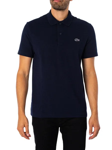Image of Lacoste Regular Fit Cotton Blend Polo Shirt Blue Marine XXL