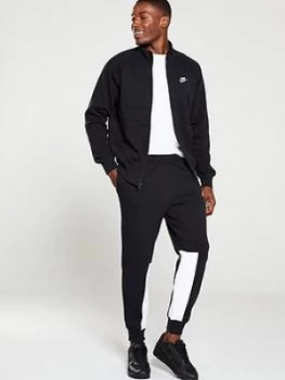 Image of Nike Sportswear Fleece Tracksuit - Black, Size L, Men