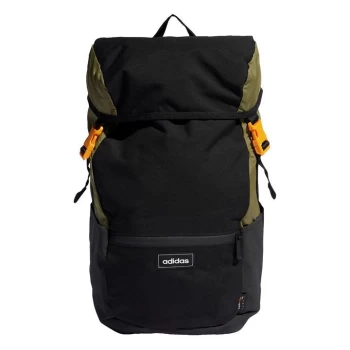 Image of adidas Street Camper Backpack Unisex - Black / Focus Olive / Orange R