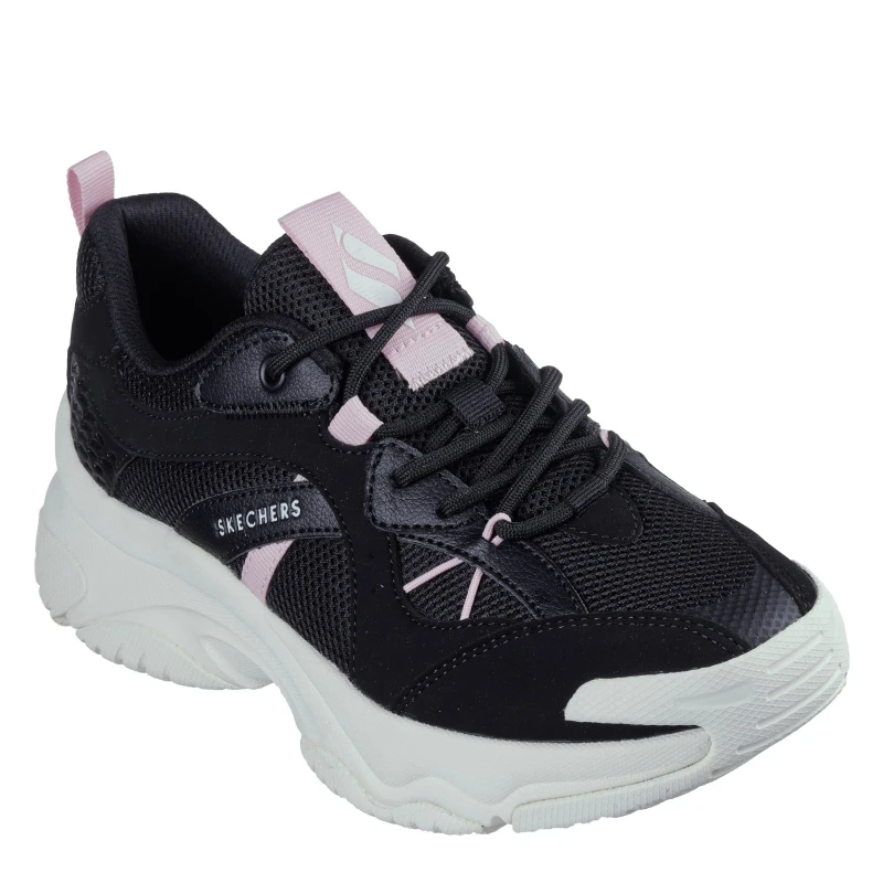 Image of Skechers Moonhiker Low-Top Trainers Womens Black/Pink female 2 (35)
