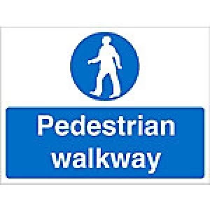 Image of Mandatory Sign Walkway PVC 45 x 60 cm