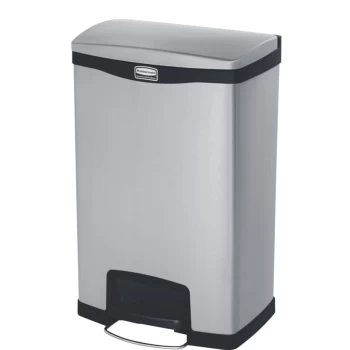 Image of Slim Jim Step-on Metal Front Step Container with Dual Liner - 50 Litre