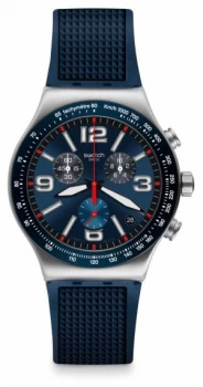 Image of Swatch New Irony Chrono Blue Grid YVS454 Watch