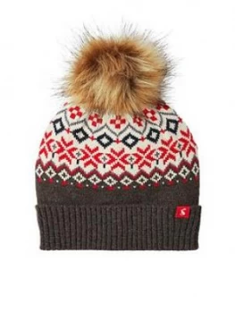 Image of Joules Swirlton Fairisle Hat With Pom
