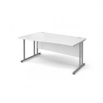 Image of Maestro 25 SL Left Hand Wave Desk 1600mm - Silver Cantilever Frame wh