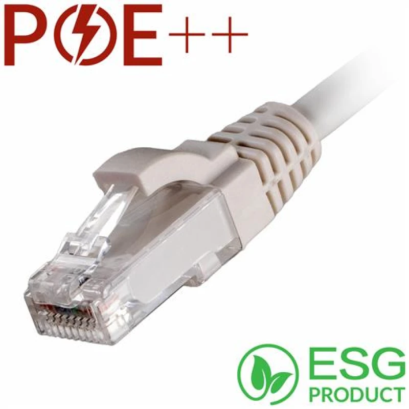 Image of Cablenet Cablenet 2m Cat6 RJ45 White U/UTP LSOH 24AWG Snagless Booted Patch Lead (PK 100) L60-8020B