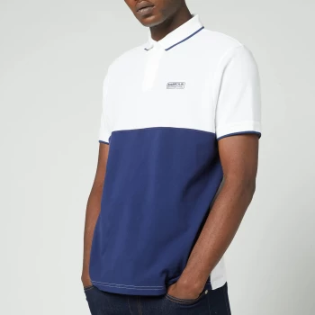 Image of Barbour International Mens Accelerator Block Polo Shirt - White - S