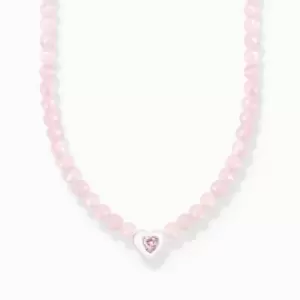Image of Charming Choker With Heart And Pink Pearls KE2181-035-9