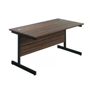 Image of Jemini Rectangular Single Upright Cantilever Desk 1600x800x730mm Dark
