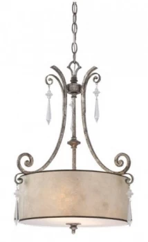 Image of 2 Light Ceiling Pendant Mottled Silver, E27