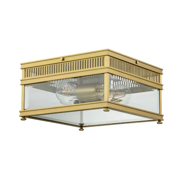 Image of Elstead Elstead Holborn Outdoor Flush Ceiling Light - Brushed Brass