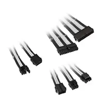 Image of Kolink Core Adept Braided Cable Extension Kit - Jet Black/Brilliant White