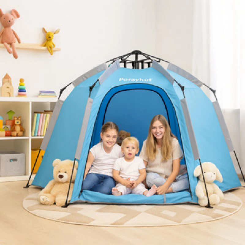 Image of GardenSkill Xl Indoor Kids Tent Playhouse - Large Portable Pop Up Teepee Sleepover Dome Gazebo Den For Boys Girls Children With Lights Windows