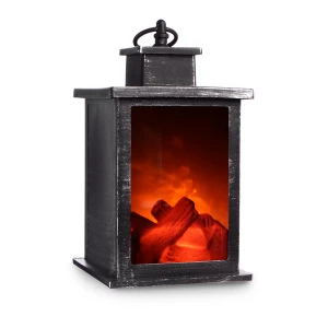 Image of Mini LED Fireplace Lantern Brushed Effect